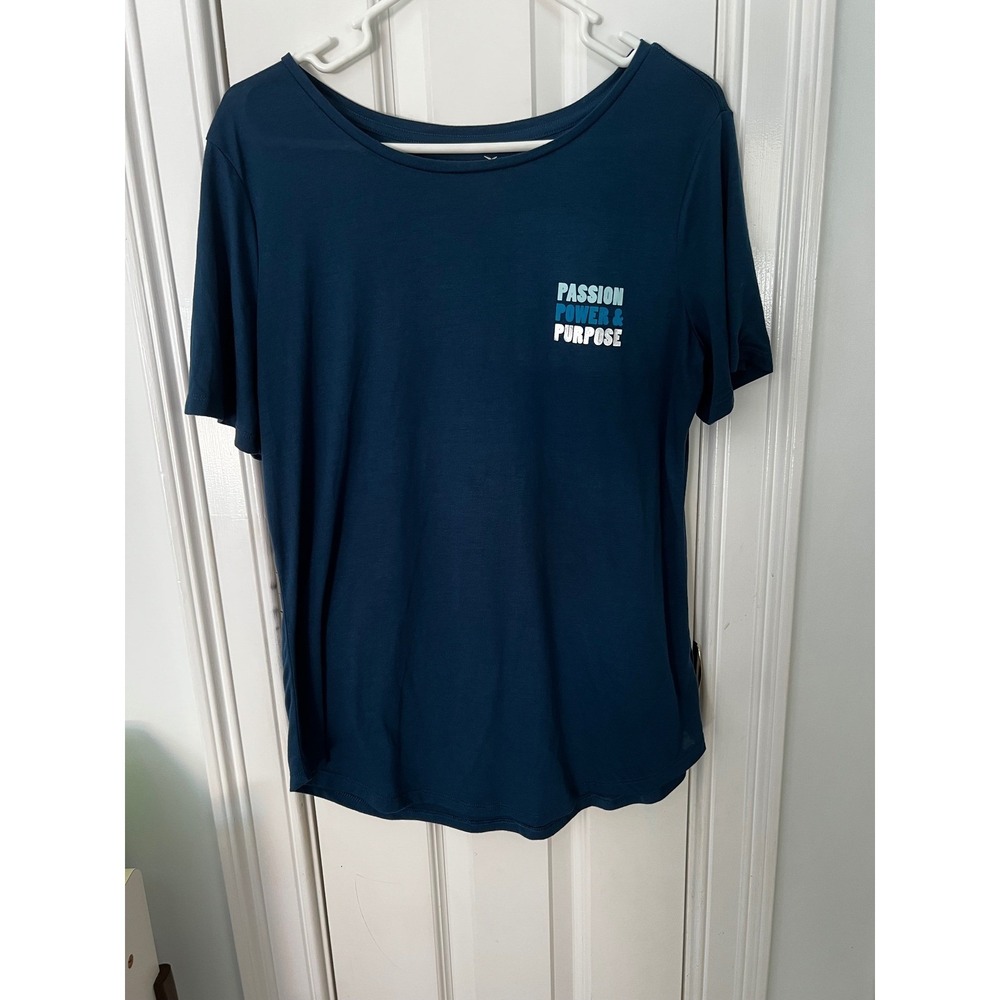 Old Navy Active Go-Dry Passion Power‎ Purpose Teal Blue Graphic T-Shirt Large